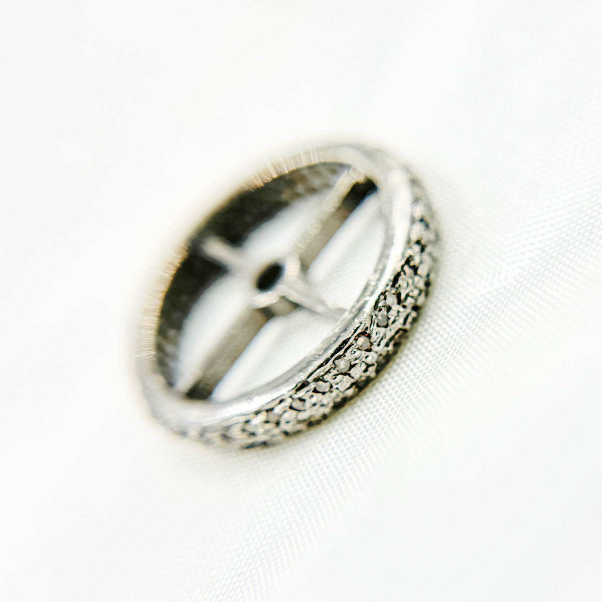 DC738. Diamond & Sterling Silver Spacer Bead
