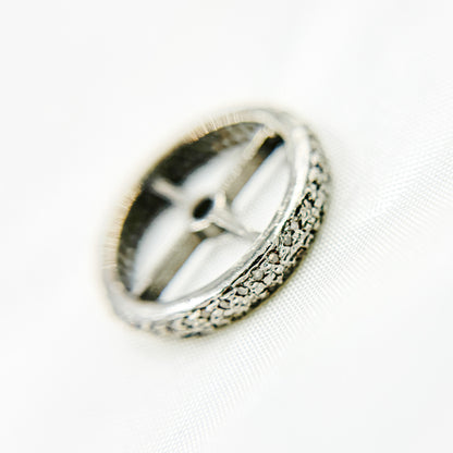 DC738. Diamond & Sterling Silver Spacer Bead
