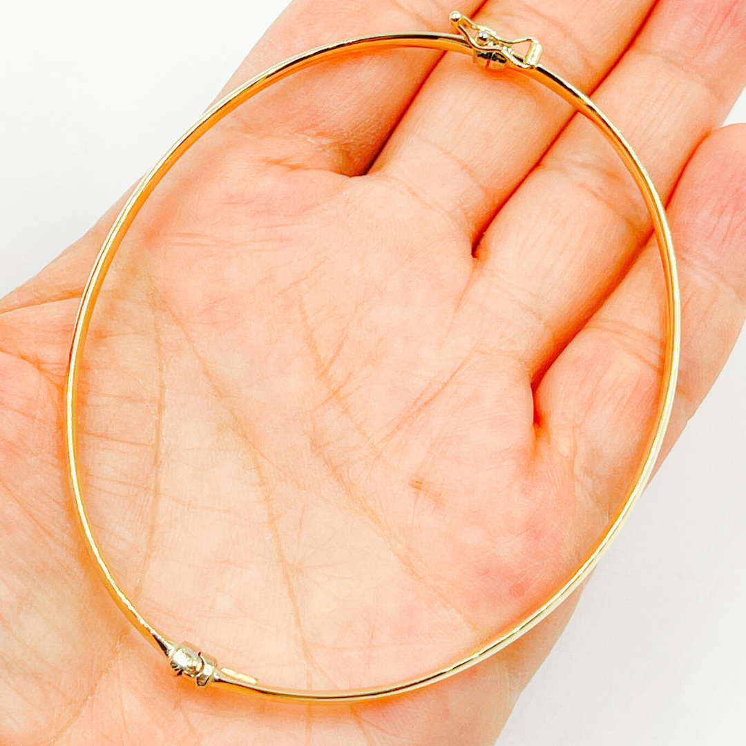 Bangle3. 14K Solid Gold Flat Bangle