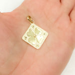 Load image into Gallery viewer, DP781A. Diamond Sterling Silver Square Flower Enamel Pendant
