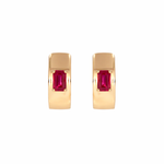 Load image into Gallery viewer, EHZ57585. 14K Solid Gold Gemstone Hoops