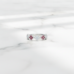 Load image into Gallery viewer, RAE02561. 14K Solid Gold Diamond and Gemstone Flower Ring