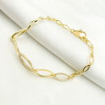 Load image into Gallery viewer, 14k Solid Gold Diamond Oval Bracelet. BR402612
