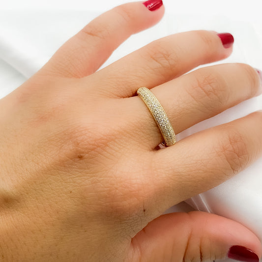 14K Solid Gold Diamond Band Ring. RN401155