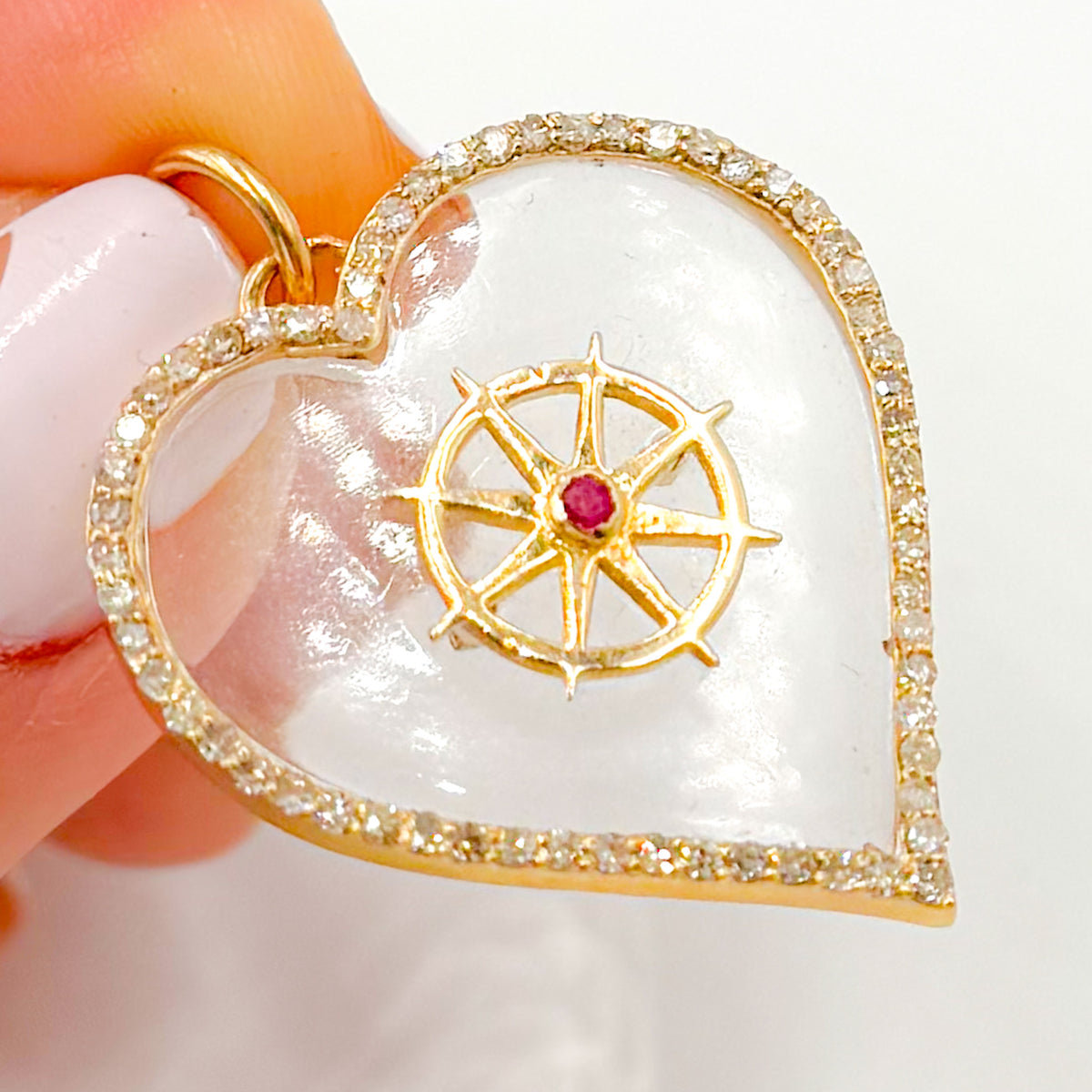 Buy Now Gold Compass Heart Pendant