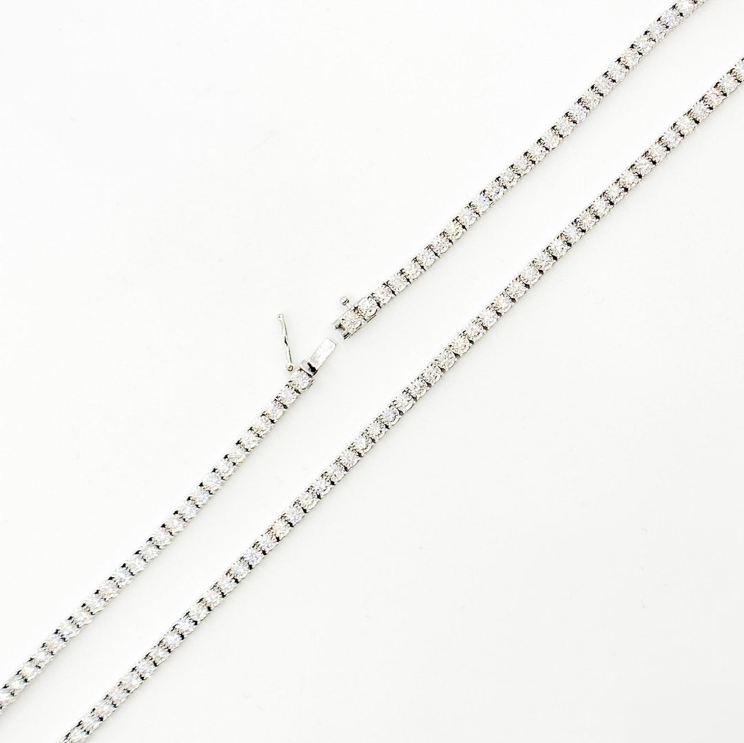 NFS71363. 14K Solid Gold Diamond Tennis Necklace