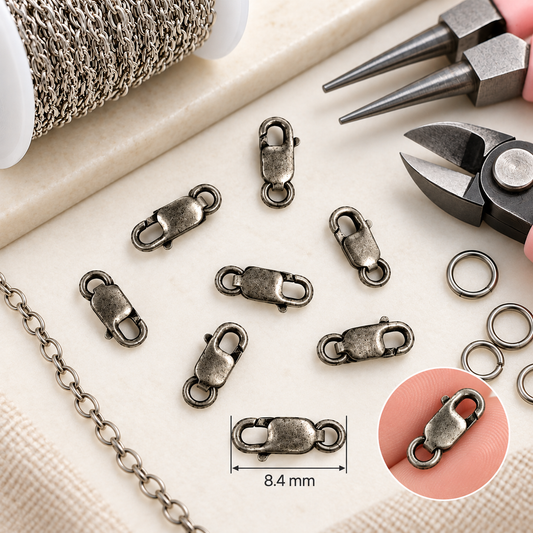 0925LC0WROX. Oxidized Sterling Silver 8.4mm Lobster Clasp