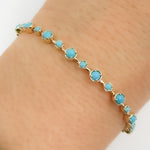 Load image into Gallery viewer, BTZ65118TQ. 14K Solid Gold Gemstone Bracelet