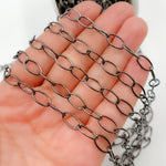 Load image into Gallery viewer, V274BR. Black Rhodium Sterling Silver Smooth Oval Link Chain