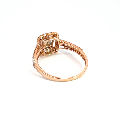Black Rhodium Sterling Silver With Gold and Diamond Rhomb