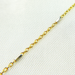 Load image into Gallery viewer, 025R02E2CNP0B8Lbyft. 14k Solid Gold Tube Satellite Two Tone Chain
