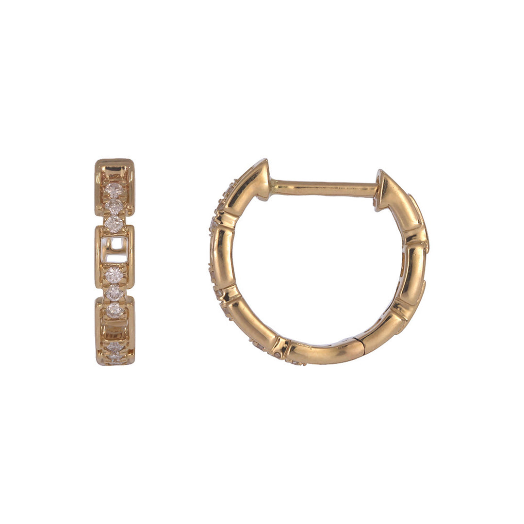 EHC57631. 14k Solid Gold Diamond Hoop Earrings