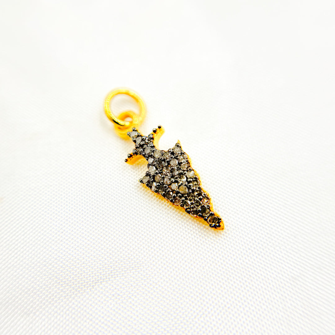 DC349. Diamond Silver Arrow Head Charm