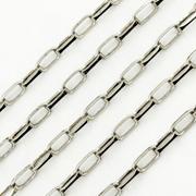 Oxidized 925 Sterling Silver Diamond Cut Paperclip Chain