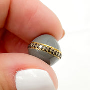 Silver Round Enamel Bead