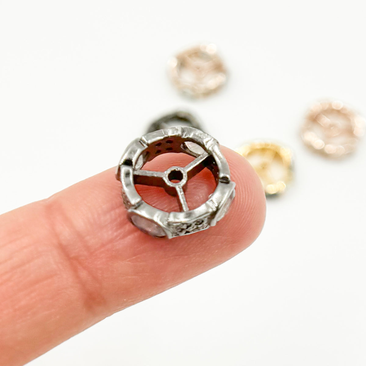 Sterling Silver Spacer Bead with Gemstone