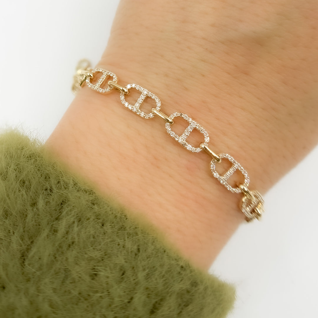 BFN60703. 14K Solid Gold Diamond Bracelet