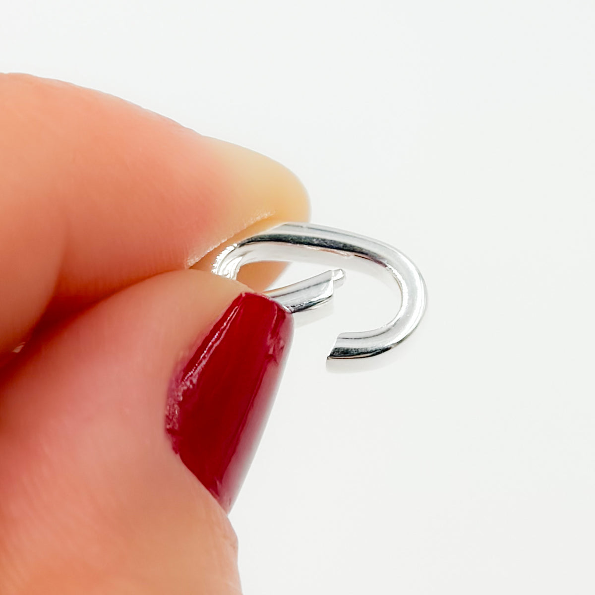 White Sterling Silver Oval Clasp