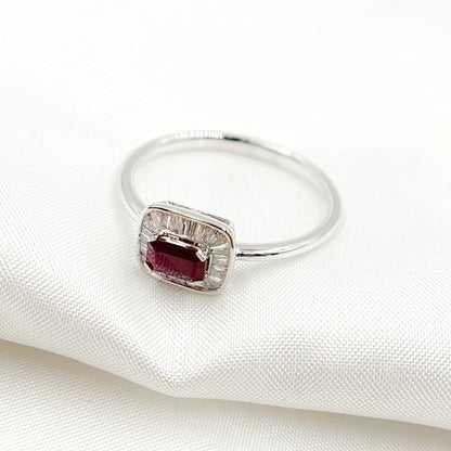 14K Solid Gold Diamond and Ruby Ring