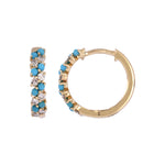 Load image into Gallery viewer, 14K Solid Gold Diamonds Hoops