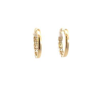 EHH56874. 14k Solid Gold Diamond Baguette Oval Hoops