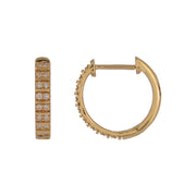 EHD57632. 14K Solid Yellow Gold Diamond Hoop Earrings