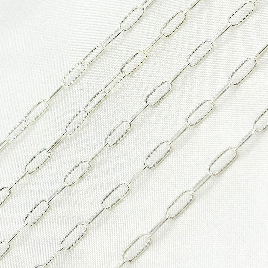 925 Sterling Silver Flat Paperclip Link Chain. 2505LSS