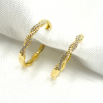 Load image into Gallery viewer, 14K Solid Gold Cross Hoop Earrings. GDT101
