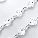 Load image into Gallery viewer, 925 Sterling Silver Hammered Diamond Link Chain. V72SS
