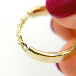 Load image into Gallery viewer, GER108. 14K Solid Gold Hoop with Flat and Curb section
