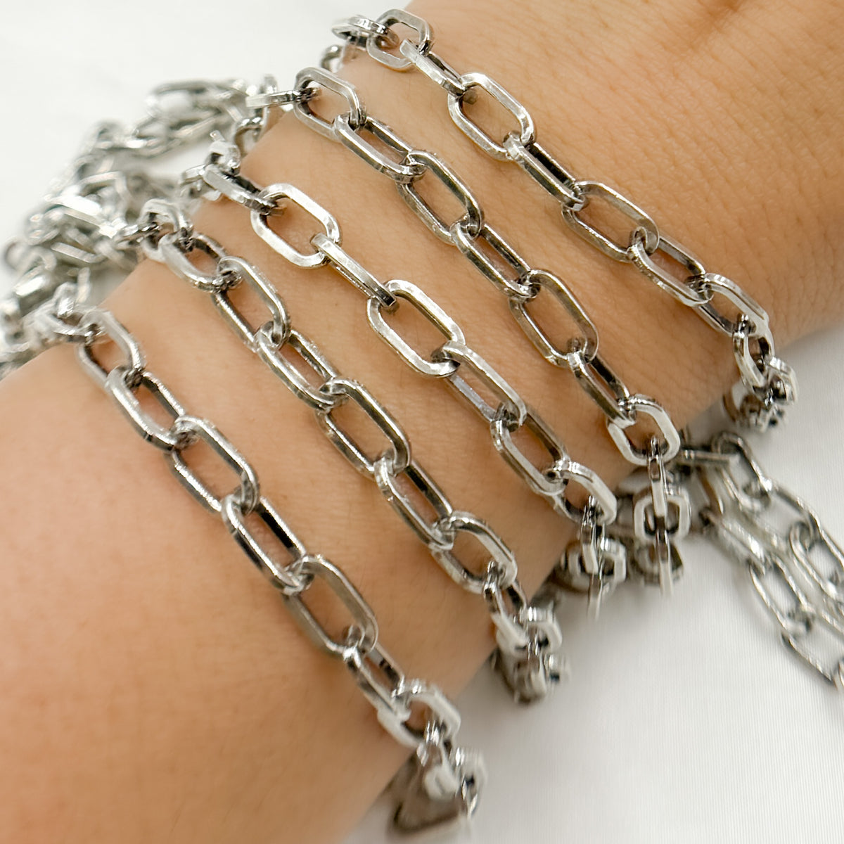 Oxidized 925 Sterling Silver Flat Oval Link Chain