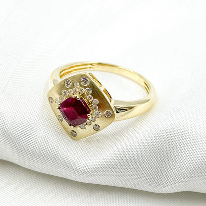 14K Solid Gold Diamond and Gemstone Ring.
