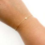 Load image into Gallery viewer, BR5085. 14k Solid Yellow Gold Rhomb Link Bracelet