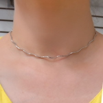 Load image into Gallery viewer, SOW130RH. Sterling Silver Snake Omega Necklace
