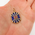 Load image into Gallery viewer, 14K Solid Gold Eye with Rays Pendant
