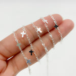 Load image into Gallery viewer, V311SS. Sterling Silver Fancy Dangle Cross-Link Chain
