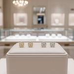 Load image into Gallery viewer, ER115283. 14k Solid Gold Diamond Flower Studs