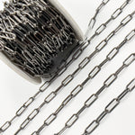 Load image into Gallery viewer, V6BR. Black Rhodium Sterling Silver Smooth Paperclip Chain
