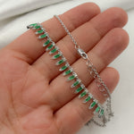 Load image into Gallery viewer, 14K Solid White Gold Diamond Bars Necklace. NFP70815
