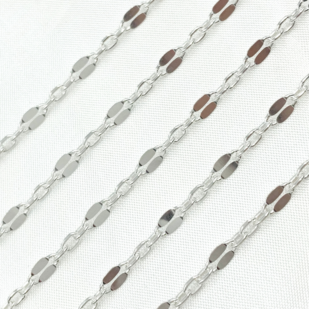 925 Sterling Silver Flat Marina Link Chain. Z105SS