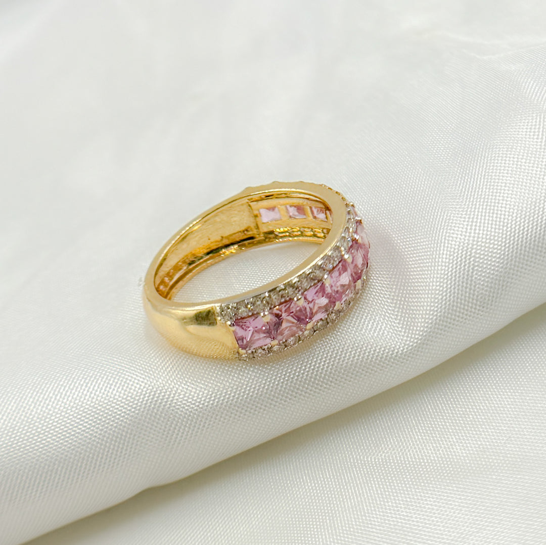 14k Solid Gold Diamond and Pink Sapphire Ring. GDR229