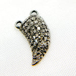 Load image into Gallery viewer, DC046. Diamond Silver Black Rhodium Horn Connector Charm
