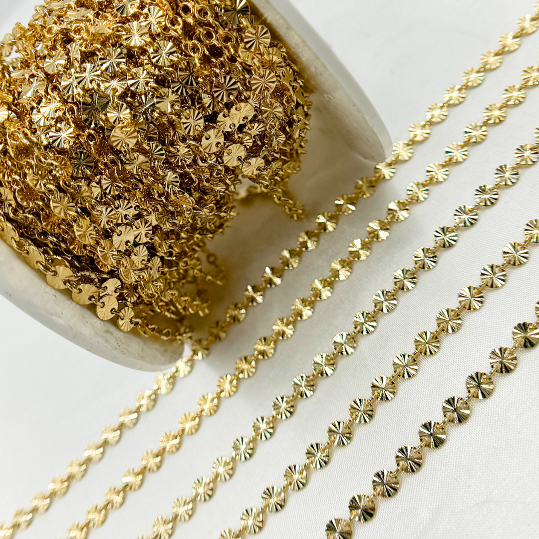 Sterling Silver Textured Circle Link Chains