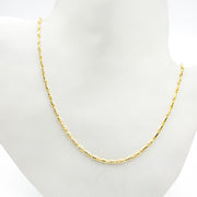 050LURCNDTL721. 14k Solid Gold Twisted Bar Link Chain