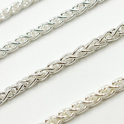 473SS. 925 Sterling Silver Wheat Chain