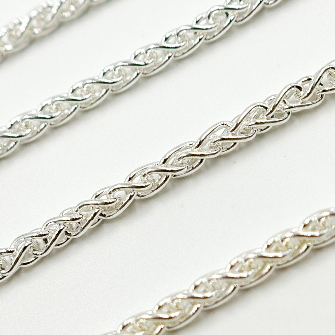 473SS. 925 Sterling Silver Wheat Chain