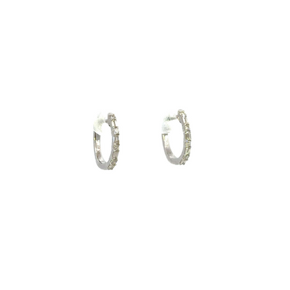 EHD57037W. 14k Solid Gold Baguette Hoops