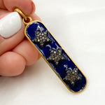 Load image into Gallery viewer, DP465A. Diamond Sterling Silver Oval Stars Enamel Pendant
