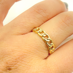 Load image into Gallery viewer, 14K Solid Yellow Gold Chain Link Ring. RAZ01411
