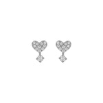 Load image into Gallery viewer, EFB54278. 14K Solid Gold Diamond Heart Stud Earrings